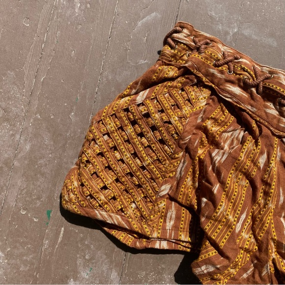 Free People Romantics Patola Ikat Lattice Shorts - Picture 6 of 8